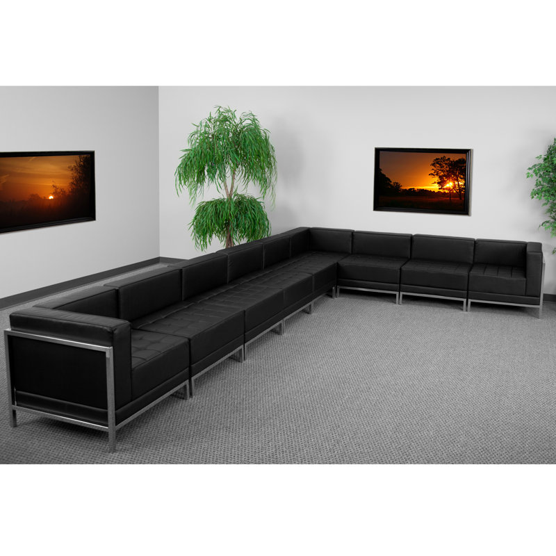 Ensemble de conversation modulaire 9 pièces Hercules Imagination Series LeatherSoft - Pieds en acier inoxydable