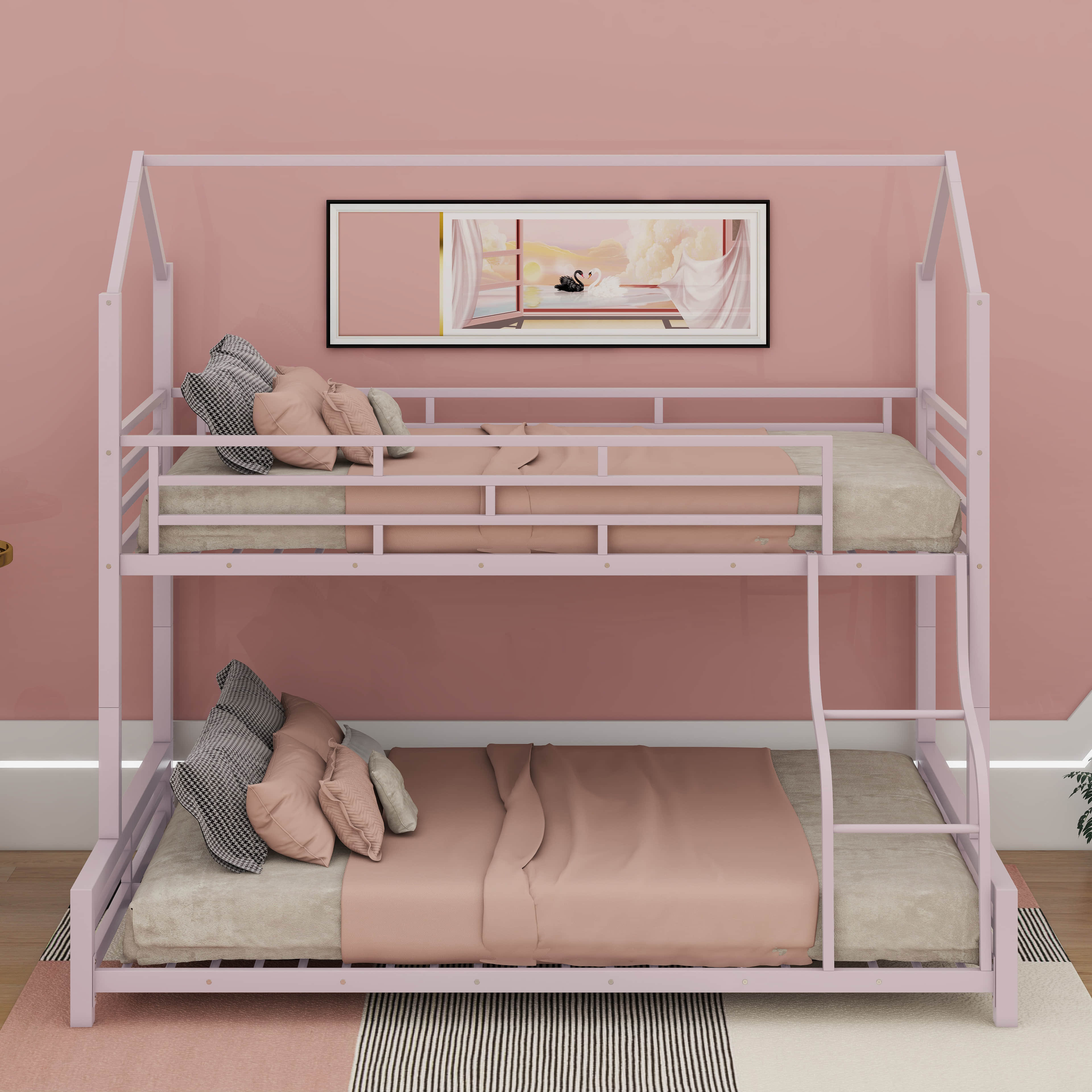 Harper Orchard Twin Over Full Metal House Bunk Bed - Wayfair Canada