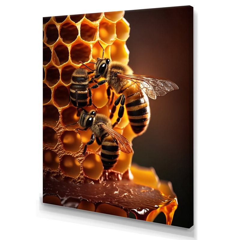 «Honey Bees in Nest», reproduction sur toile, H 32 po x l 16 po x P 1 po, Toile tendue