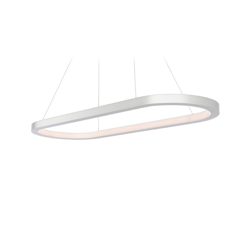 Luminaire suspendu linéaire à 1 lumière pour îlot de cuisine Racetrack, 3500 K, Aluminium