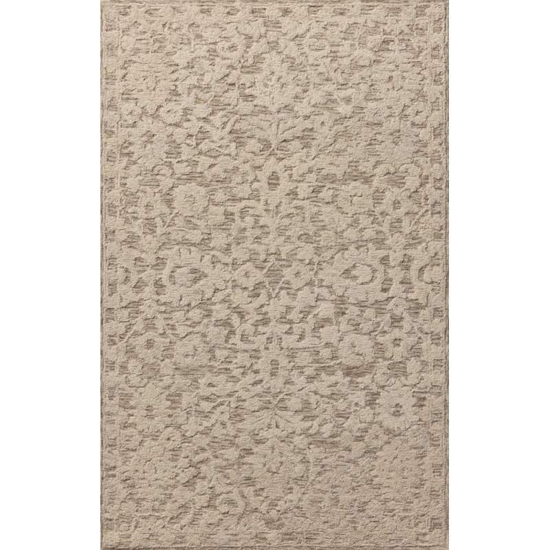 Tapis pierre / ivoire Charlton Home® Galit, Tapis de couloir 2 pi 6 po x 9 pi 9 po