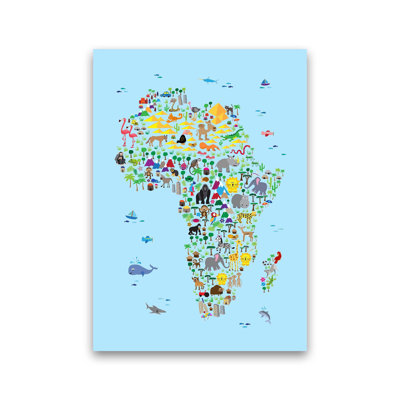 Animal Map Of Africa Nursery by Michael Tompsett - Print