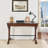 Mid-Century Modern Writing Desk, Premium Cherry Veneer Home Office Computer Desk with Solid Poplar Wood Legs