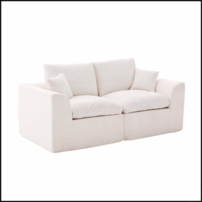 Canapé modulaire modulaire Cloud, confortable et moderne 2 places avec housses amovibles pour un nettoyage facile et aucun assemblage requis