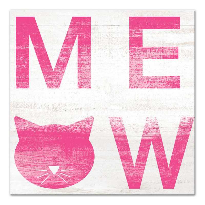 " Meow Distressed ", 16" H x 16" W