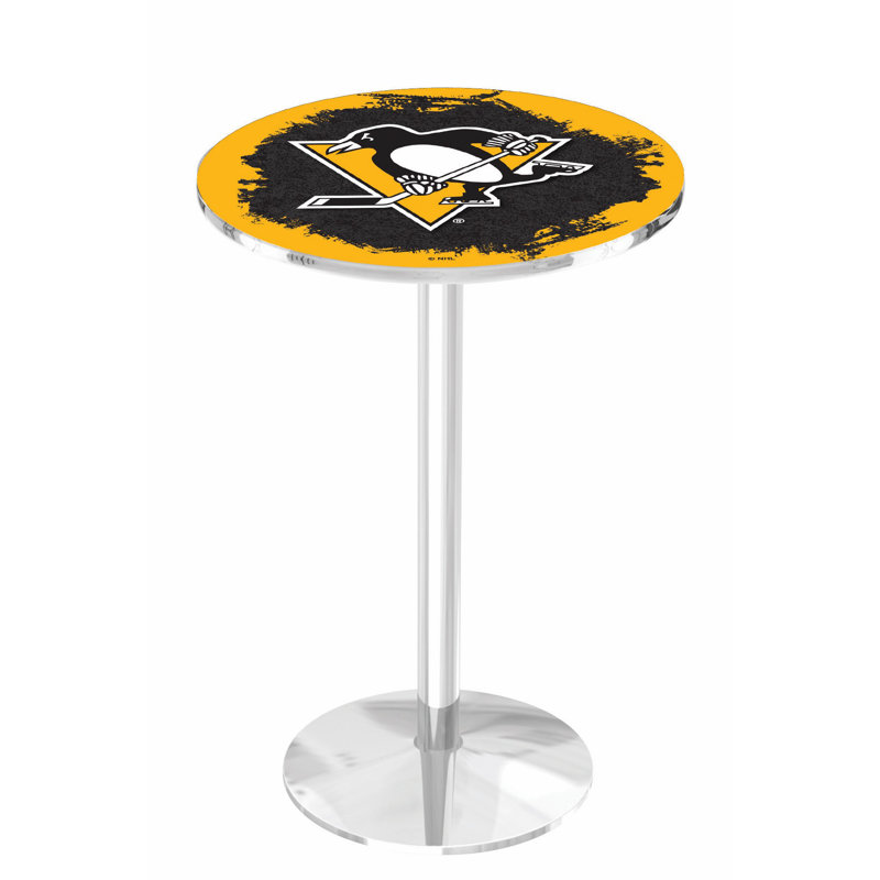 Table de salle à manger 30 po NHL, Chrome, Pittsburgh Penguins