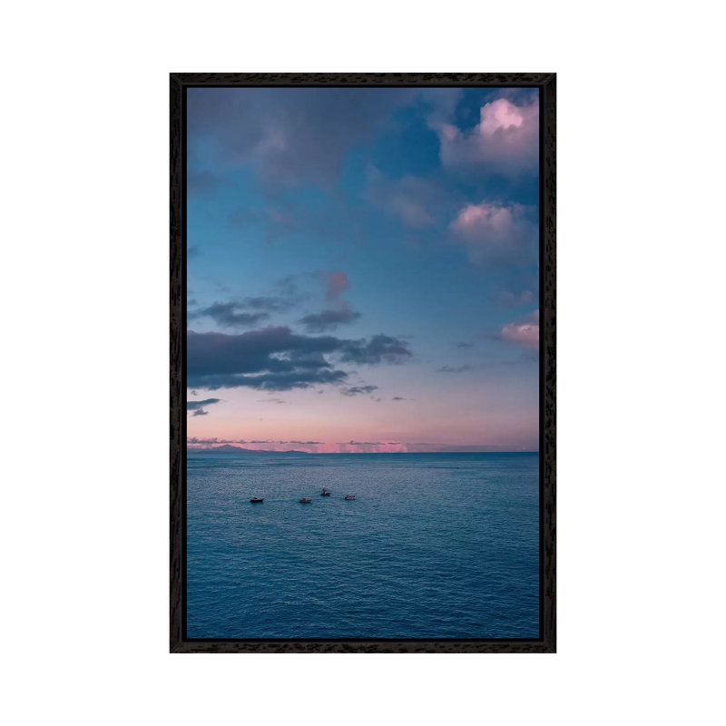 Amalfi Coast Sunset VI by Bethany Young - Print on Canvas, Black Framed, 66.04cm H x 45.72cm W x 3.81cm D
