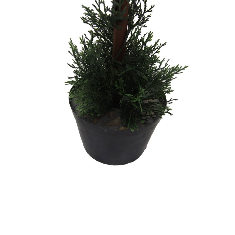 3' Artificial Double Ball Green Cedar Topiary.