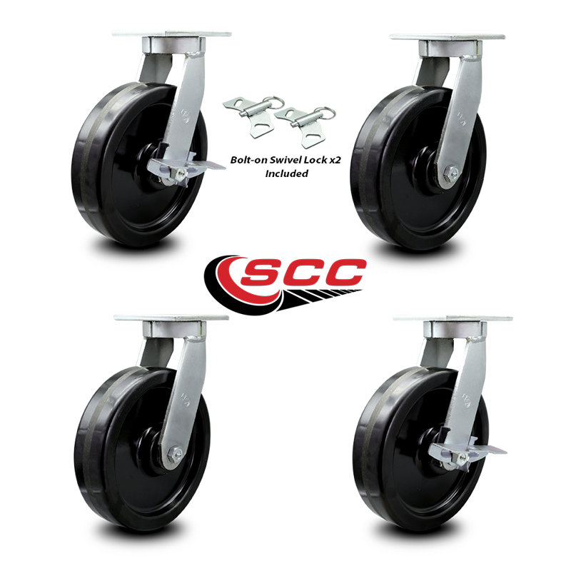 4 Piece Heavy Duty Phenolic Caster Set