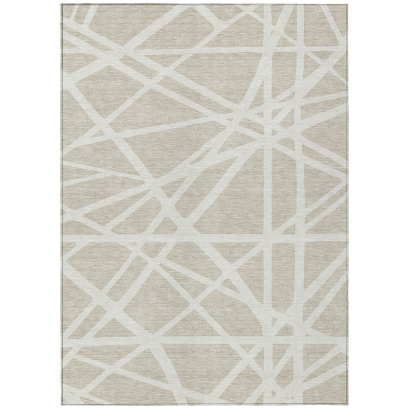 Tapis intérieur / extérieur beige Zephina , 8 pi x 10 pi