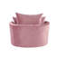 Chaise d'appoint Zunyas avec pivot, velours rose-2095348842
