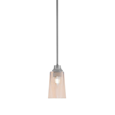 Luminaire suspendu Wilkinson, fini graphite, avec verre dégradé ambre l 4,5 po x H 6,5 po