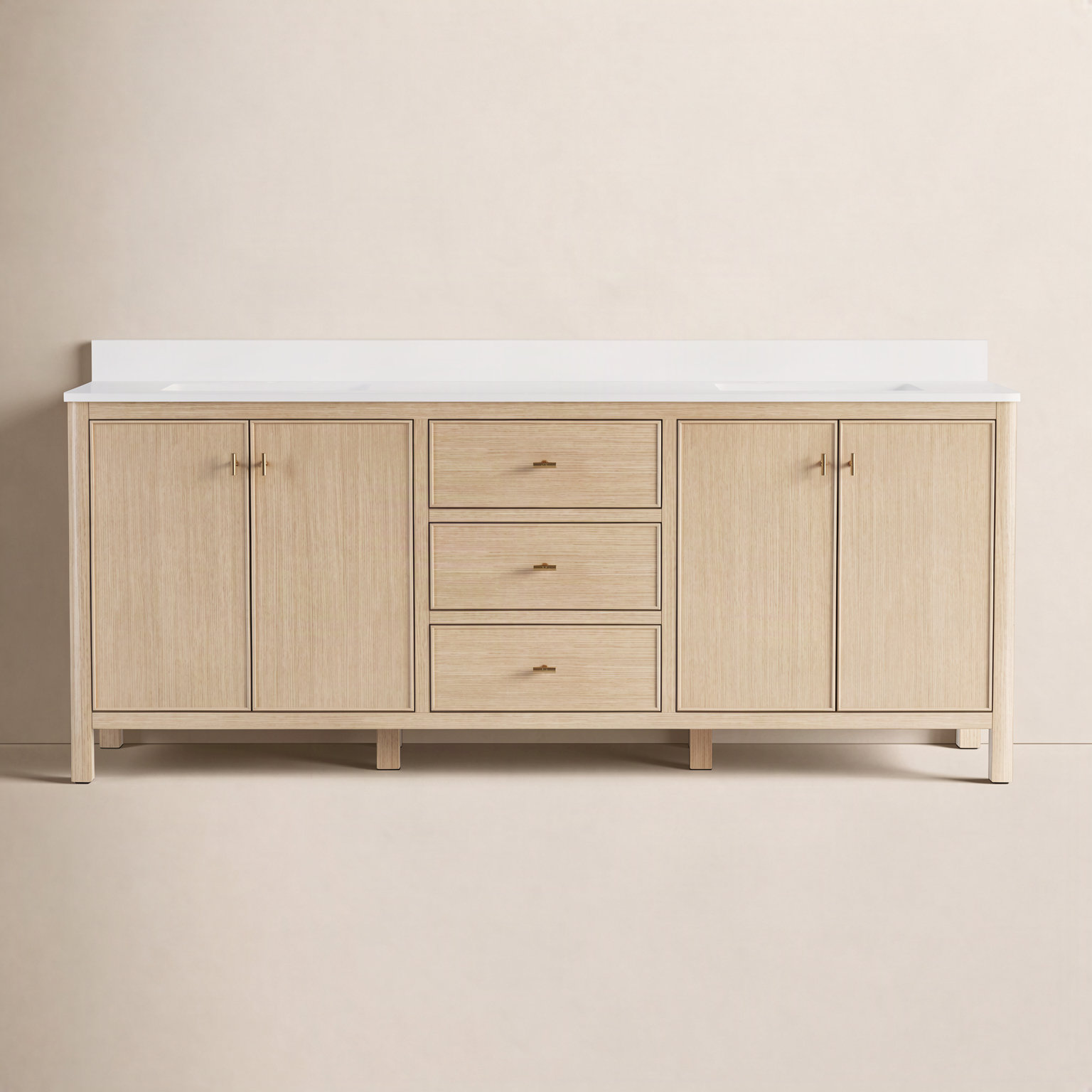 Kingsley 80" Oak Double Bathroom Vanity