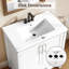 Dessus de meuble-lavabo simple 30 po avec lavabo en céramique blanc-125336646