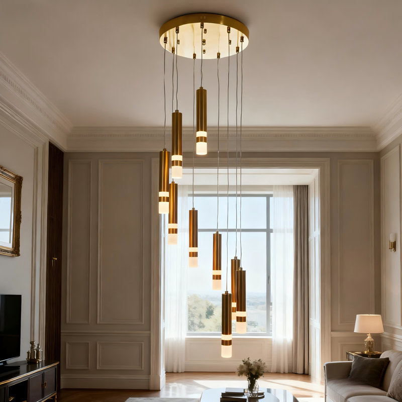 Modern 9 - Light Cluster Chandelier With Led Light Kit