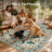  Goldene Boho Washable Botanical Beige Round Rugs for Living Room, Low-Pile Floral Rug with Non Slip Backing For Bedroom Dining Room-764598719