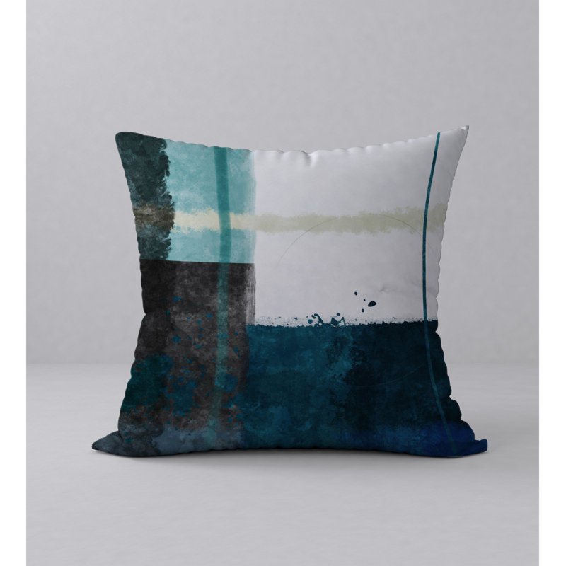 Abstract Throw Pillow, 18" H x 18" W