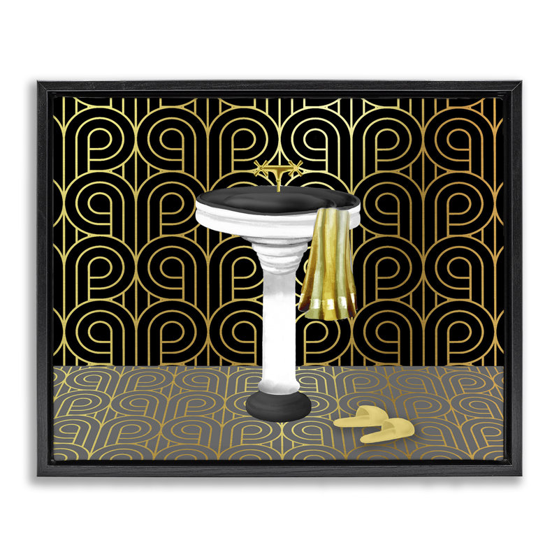 Cadre flottant de style déco pour salle de bain, Conrad Knutsen, Cadre flottant noir de jais, H 17 po x l 21 po