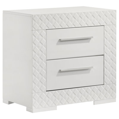 Ives 2-Drawer Nightstand Bedside Table High Gloss