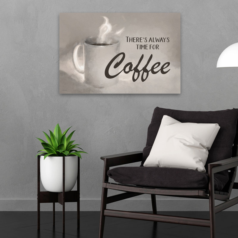 «It's Always Time For Coffee - Contemporary Coffee Cup Steam Art inspirant», H 16 po x l 24 po