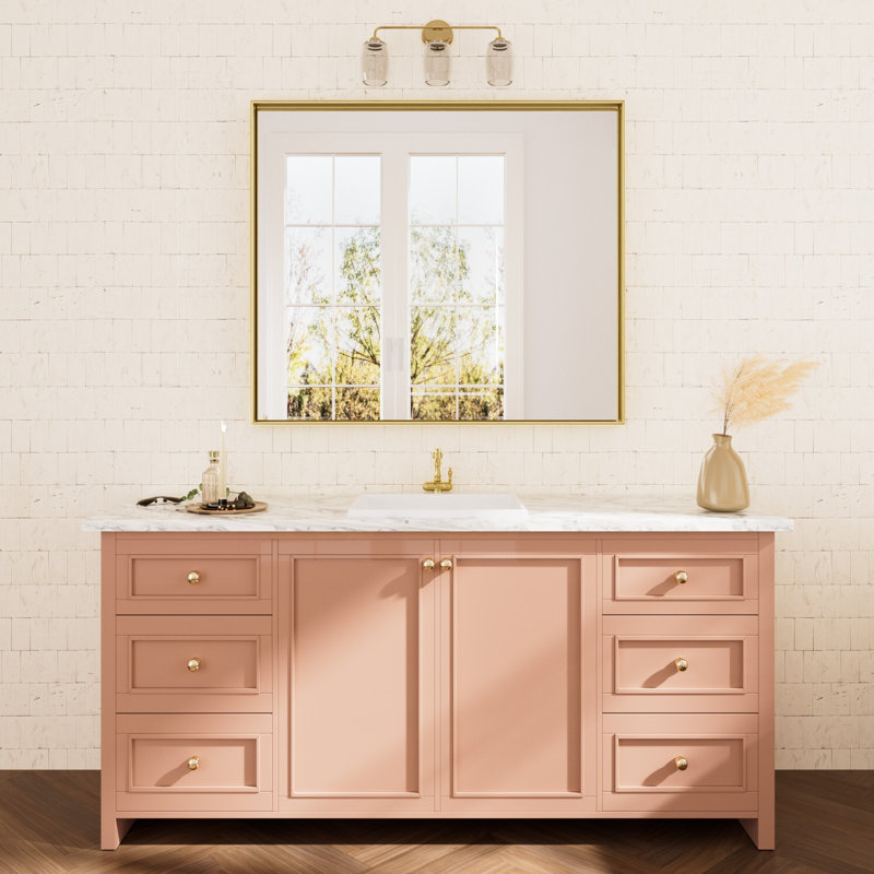 Stemn Framed Bathroom Vanity Mirror Accent Mirror, Doré, 42' x 36'