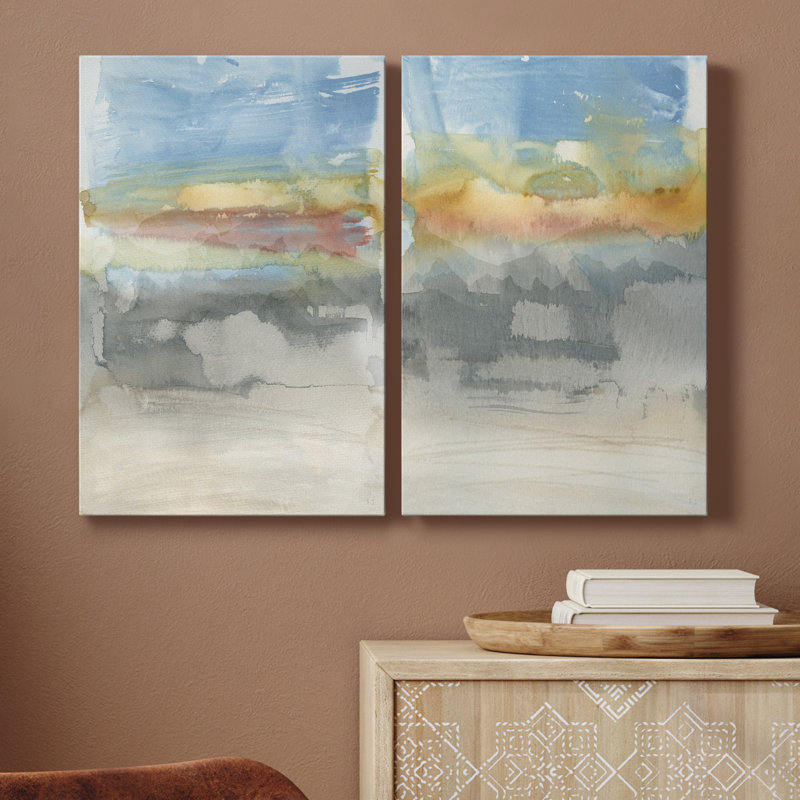 High Desert Sunset I - 2 Piece Painting, 36" H x 24" W x 1" D, Wrapped Canvas