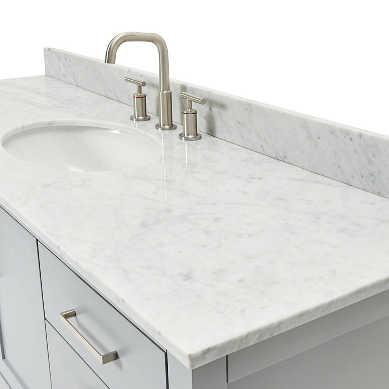 Magnolia Bath Vanity Rectangular Basin S061SCW2R, Oval, Gray, 61"