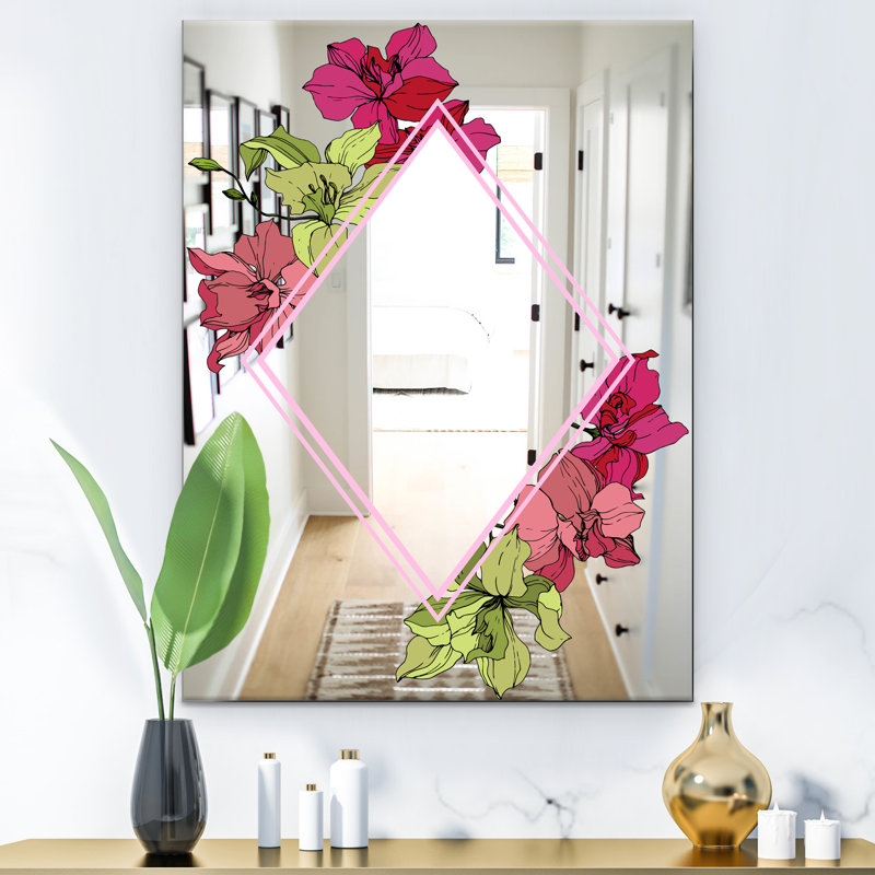 Miroir décoratif efflorescent, H 39,4 po x l 29,5 po x P 0,24 po