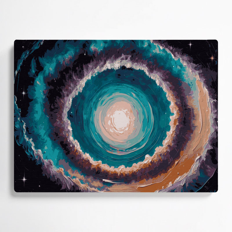 «Space Southern Ring», art mural mauve en métal, H 12 po x l 18 po