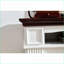 Meuble télé de cheminée de style campagnard avec manteau de cheminée électrique de 23 po Rangement | Blanc | Panneau de fibres à densité moyenne-41028475