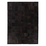 Natural Hide hand-tufted Leather Hide Black Area Rug