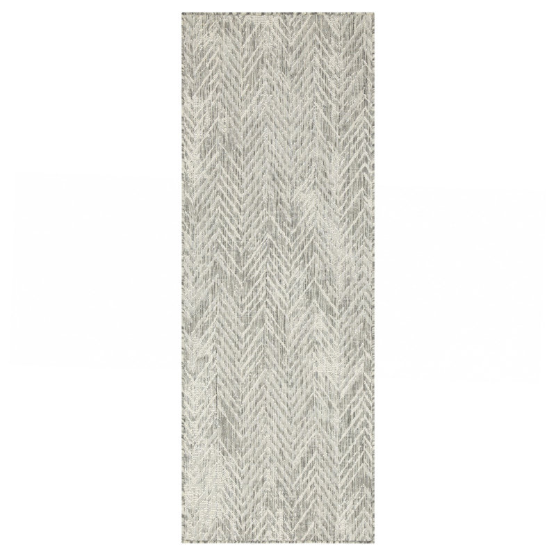 Silver Indoor/Outdoor Area Rug, Runner 2'7" x 7'3"
