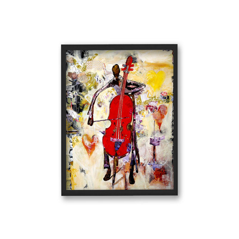 « In the Groove » par Salvatore Principe - peinture sur toile, H 24 po x l 18 po, Framed Print, Noir