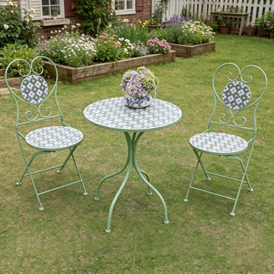 Outdoor Bistro Set-2 Person Metal Ceramic Outdoor Bistro Set-2 Person Metal Ceramic Top Patio Dining Set with Round Table Patio Dining Set with Round Table