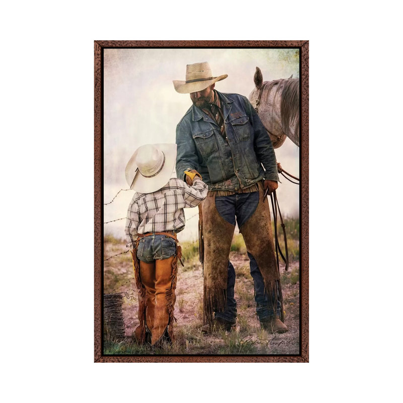 A Job Well Done by Rhonda Thompson - Painting on Canvas, Classic Brown Wood Framed, 101.6cm H x 66.04cm W x 3.81cm D