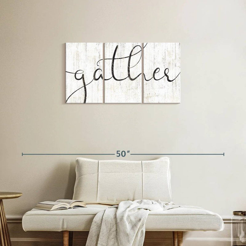 «Gather Calligraphy», reproduction d'art sur toile, H 18 po x l 38 po x P 1,25 po