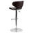Claudine Contemporary Cozy Mid-Back Vinyl Adjustable Height Barstool with Chrome Base-2119827770