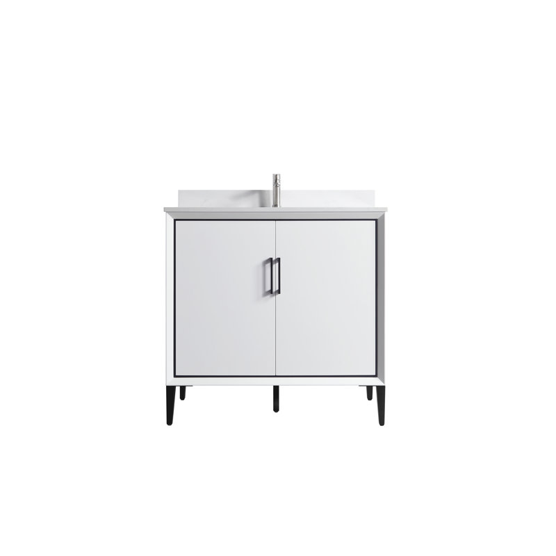 36'' White Freestanding Single Bathroom Vanity with Matte Finish