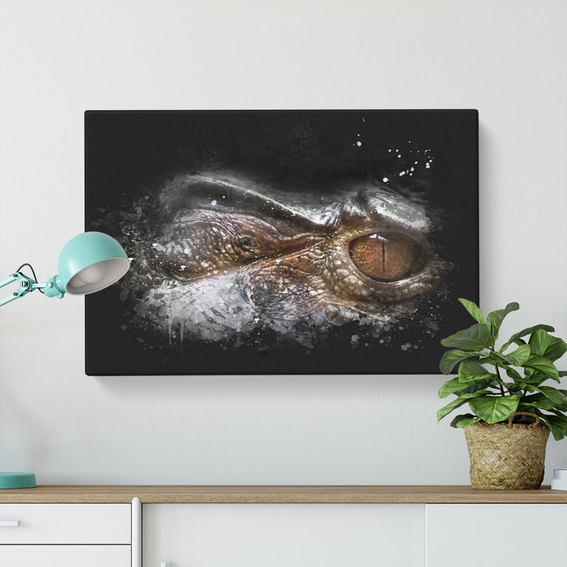 Alligator Watchful Eye - Wrapped Canvas Print, 40cm H x 60cm W x 3cm D