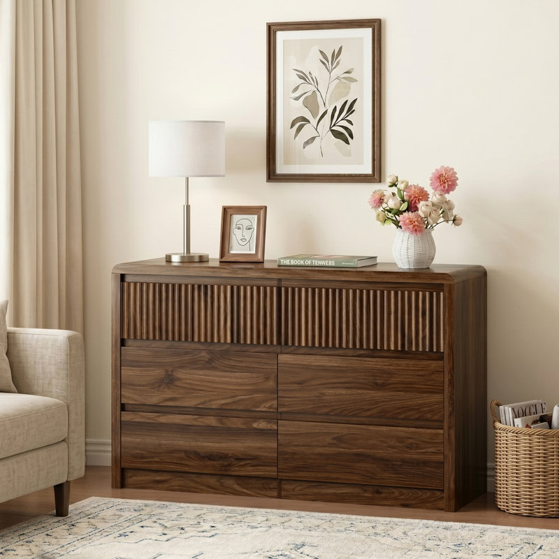 Commode 6 tiroirs Mountford, Noyer