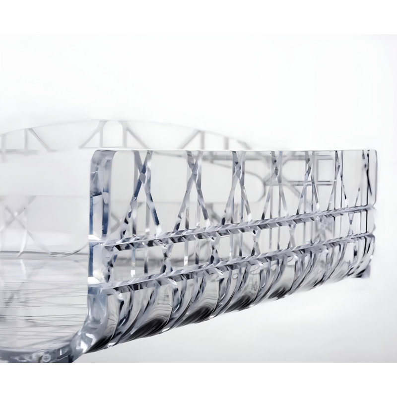 Rattan Pattern Acrylic Tray: Rectangular Fruit Tray With A Touch Of Luxury, High-End Storage Tray For Sophisticated Living Room Coffee And Dining Use
