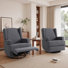 Upholstered Classic Wing Back Manual Handle Swivel Rock Glider Recliner Set of 2