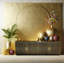 79in Large Brass Cabinet with Marble Top