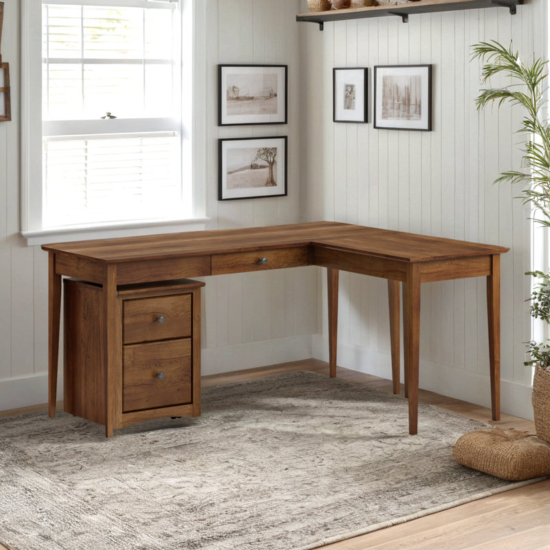 Malani Piece Solid Wood Configurable Writing Desk Office Set