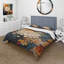 Ensemble de housse de couette Orange Teal Botanical Whirlwind IV - Abstract Botanicals - Polyester microfibre-162232246
