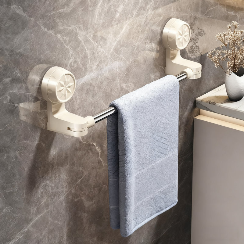 Barre de rangement réglable pour porte-serviettes à ventouse