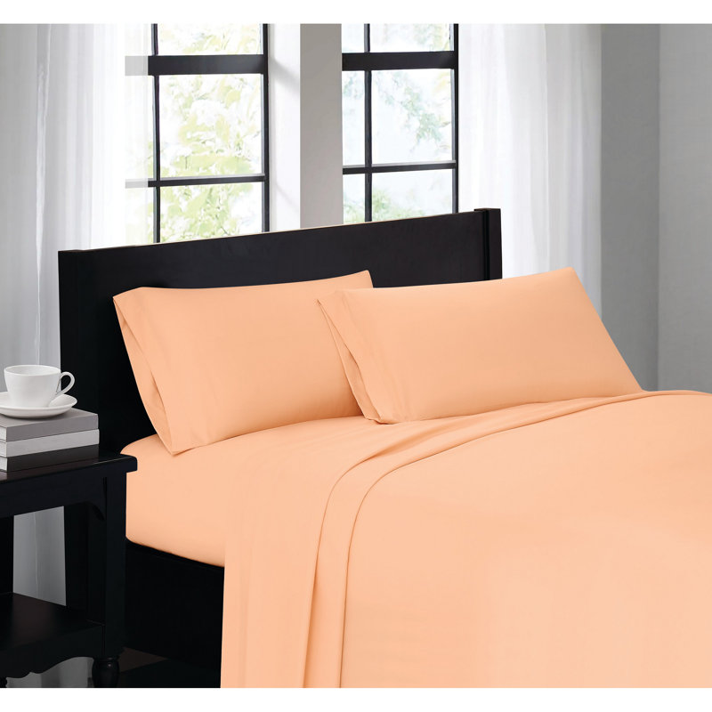 Everyday Microfiber Sheet Set, Navy, Twin Sheet Set with 1 Pillowcase