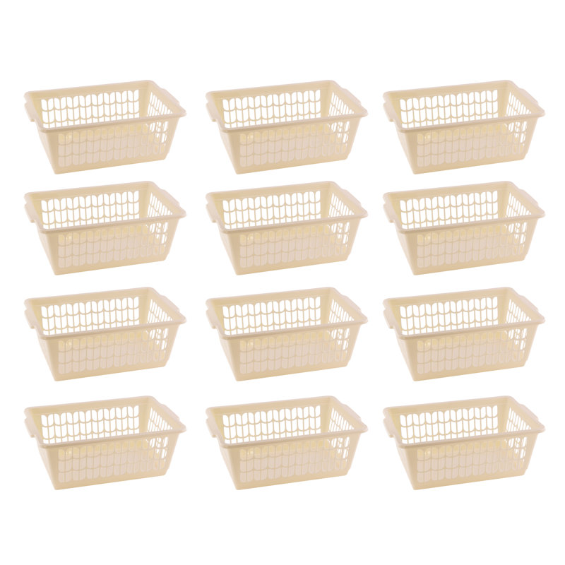 Petit ensemble de paniers en plastique, Beige