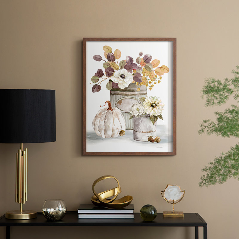 Autumn Arrangement I, reproduction encadrée - bois massif, H 21 po x l 17 po, Noyer