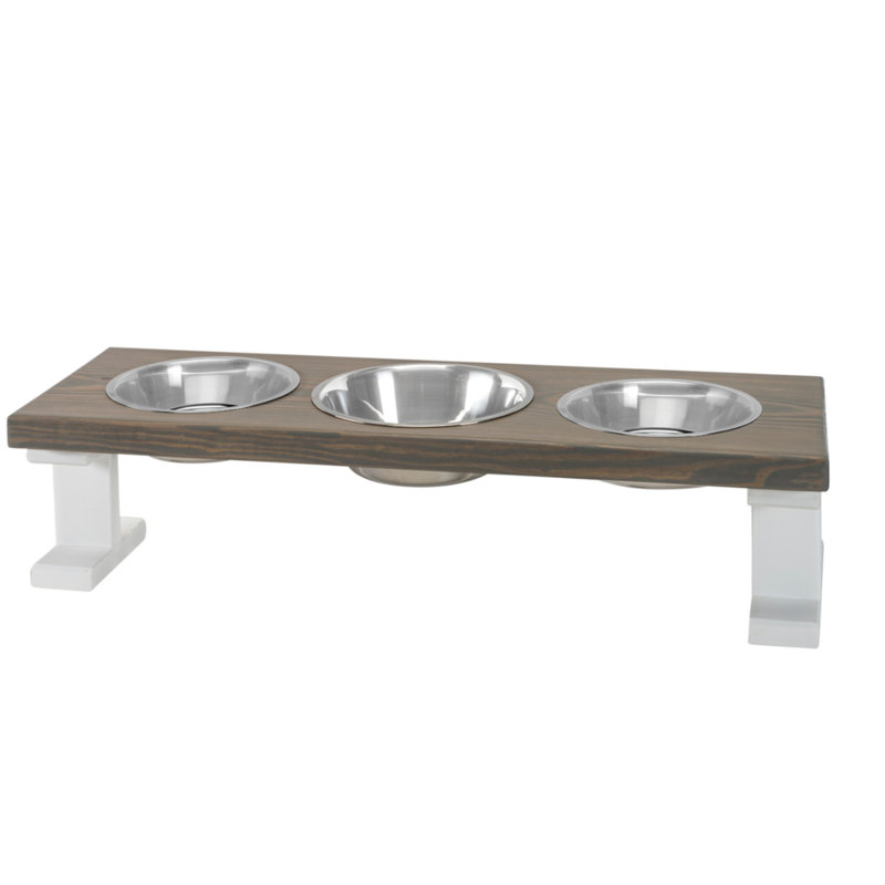 Elevated Feeder, White/Gray, Small (8")